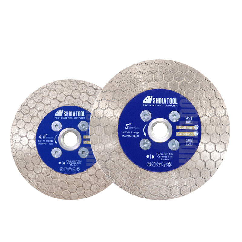 Stone Cutting Disc For Angle Grinder Diamond Saw Blade, Diamond Porcelain Cutting Disc 115mm / 4.5in Wheel For Angle Grinder, Clean Cut On Tile Saw Cutting Porcelain Tiles Granite Marble Ceramics 4.5