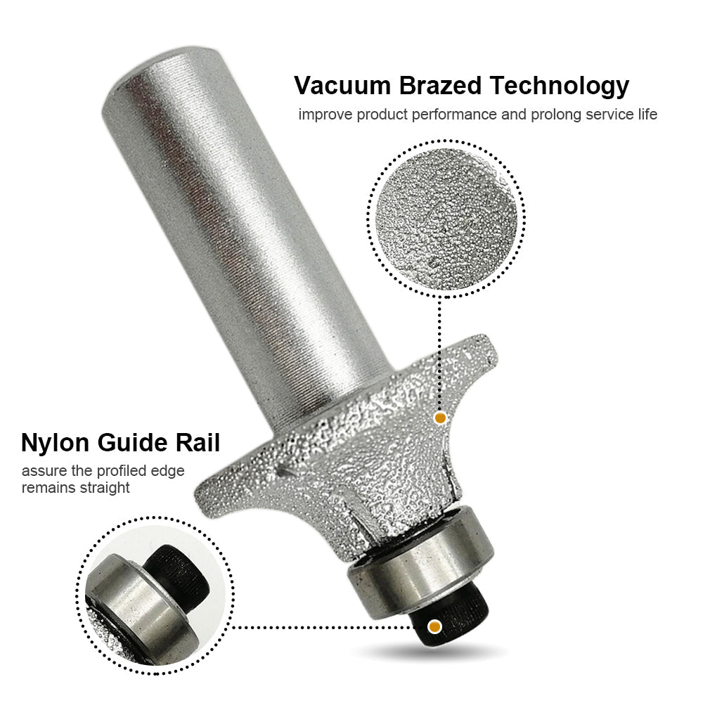 2pcs Radius Vacuum brazed diamond router bits for stone, Radius 3mm, 12 ...