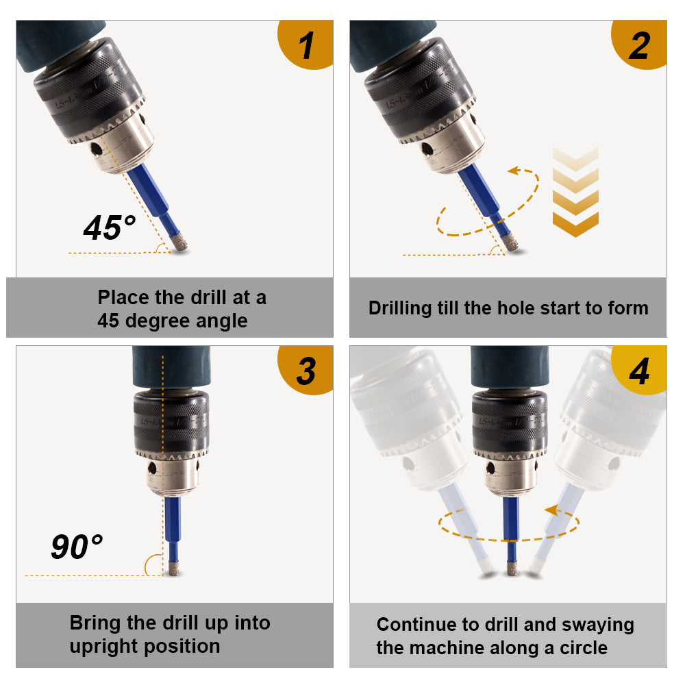 Double-sided Diamond Drill Core Bits for Tile Ceramic Granite Marble Dia 6-6/8mm - SHDIATOOL