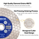 SHDIATOOL Diamond Cutting Grinding Disc 1pc Dia 4.5/5 Inch Granite Ceramic Tile Marble Hexgonal Double Sided Saw Blade 5/8“-11 thread - SHDIATOOL