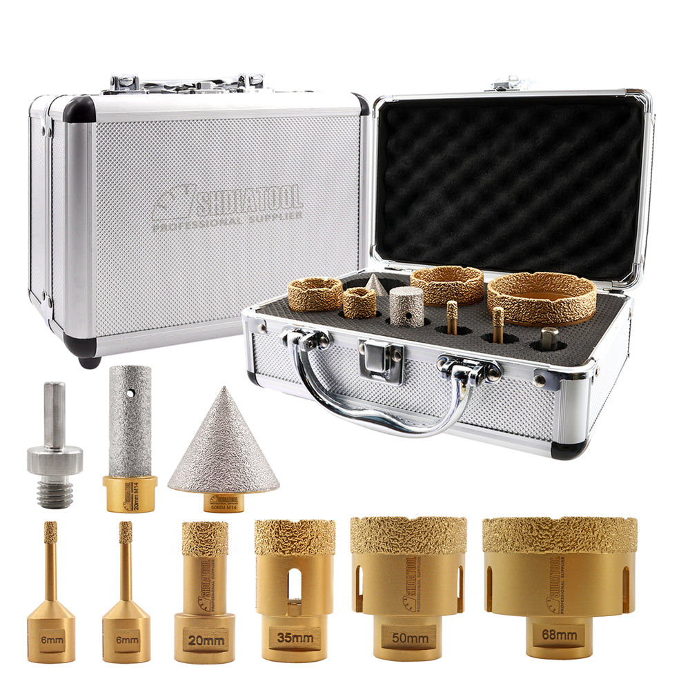 SHDIATOOL Diamond Drill Bits 9pcs/Box M14 Granite Marble Ceramic Porcelain - SHDIATOOL