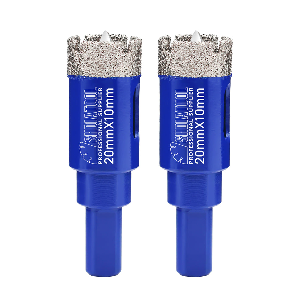 Shdiatool 1/2/3pcs 20-68mm Vacuum Brazed Triangle Shank Drill Bit with Postion Drill Bit for Ceramic Tile Marble Granite