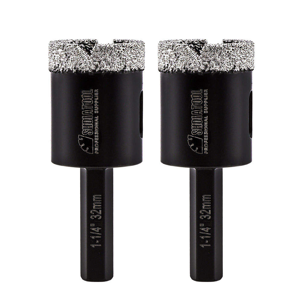 SHDIATOOL Vacuum Brazed Diamond Drill Core Bits Hexagon Shank Hole Saw for Porcelain Tiles Granite Marble Dia 20/25/32/35/50/55/68mm - SHDIATOOL