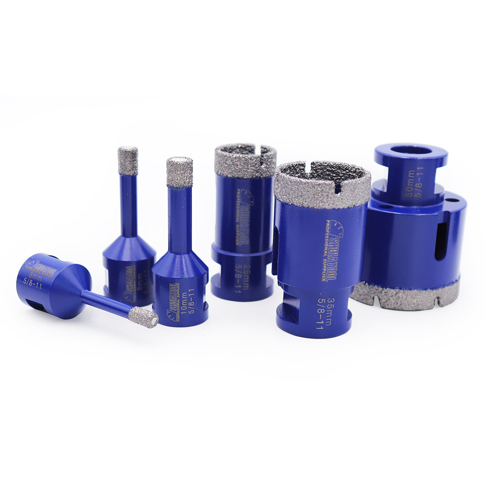 Diamond Core Bit 2pcs 6-50MM for Marble Porcelain Ceramic Stone 5/8-11 Thread - SHDIATOOL