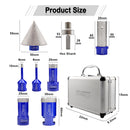 SHDIATOOL Diamond Core Bit Vacuum Brazed 6/6/20/25/35mm Drill Bit+ ＋20mm Finger Bit＋50mm Chamfer Bit+M14 to Hex Adapter Marble Ceramic 1set/8pcs M14 - SHDIATOOL