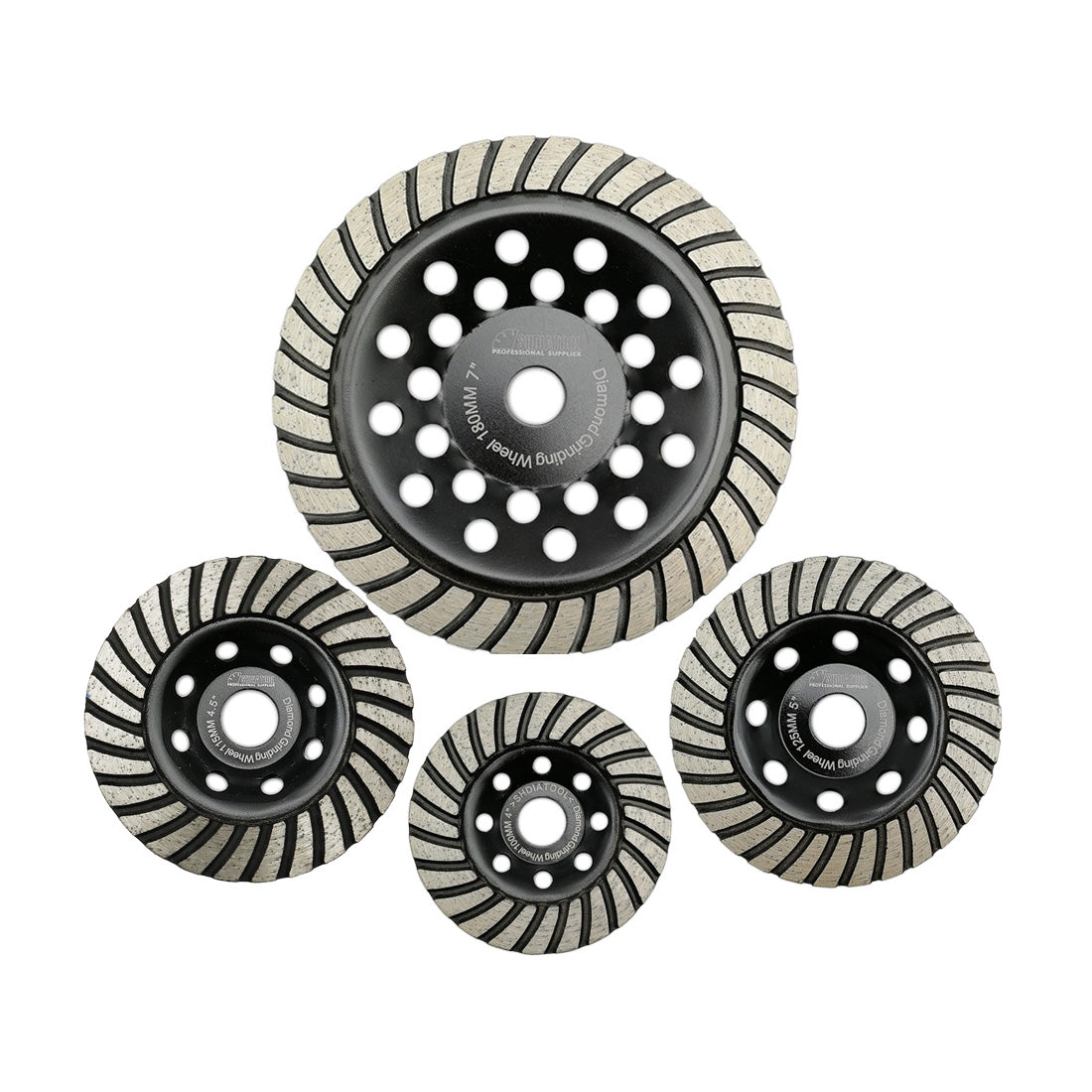 Shdiatool Turbo Row Diamond Grinding Cup Wheel for Concrete Granite Masonry Brick 4"/4.5"/5"/7"