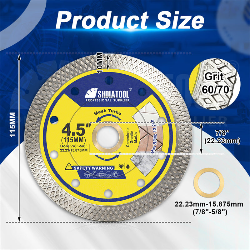 SHDIATOOL 115mm X Mesh Cutting Disc 1/2/3Pcs Diamond Saw Blade For Marble Ceramic Tile Granite 4.5Inch Circular Disc Plate