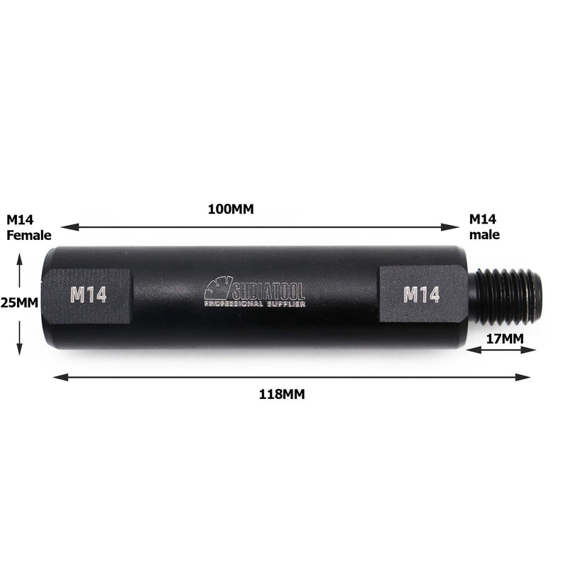 SHDIATOOL Adapter Core Bits Extension Rod M14 or 5/8-11 Total Length 118mm - SHDIATOOL