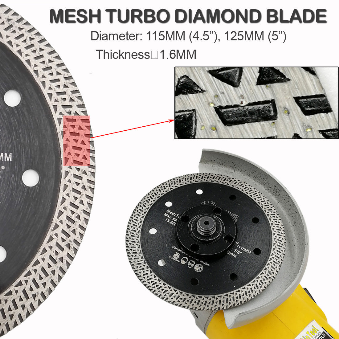 SHDIATOOL 4.5"/7 " Diamond Saw Blade Cutting Porcelain Tile Ceramic Marble 1/5pcs - SHDIATOOL