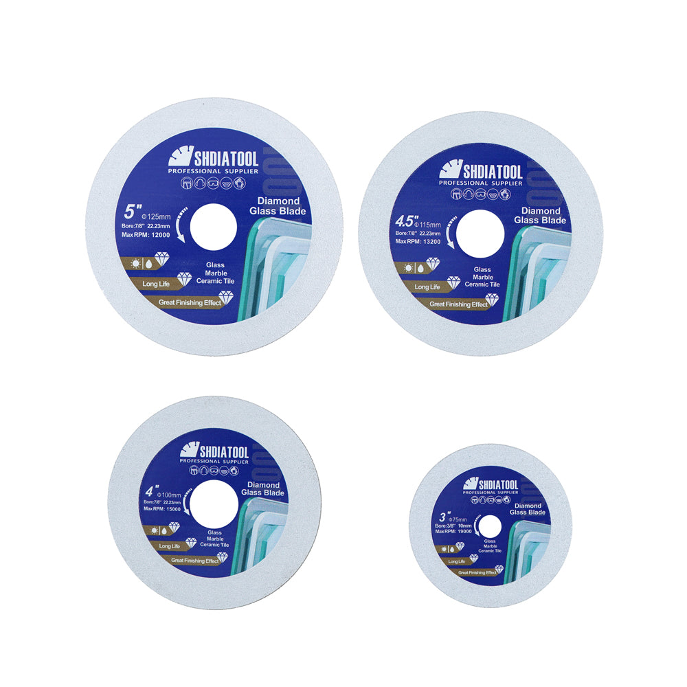 DE Warehouse SHDIATOOL Diamond Cutting Grinding Glass Disc 1pc 125mm Saw Blade for Glass Ceramic