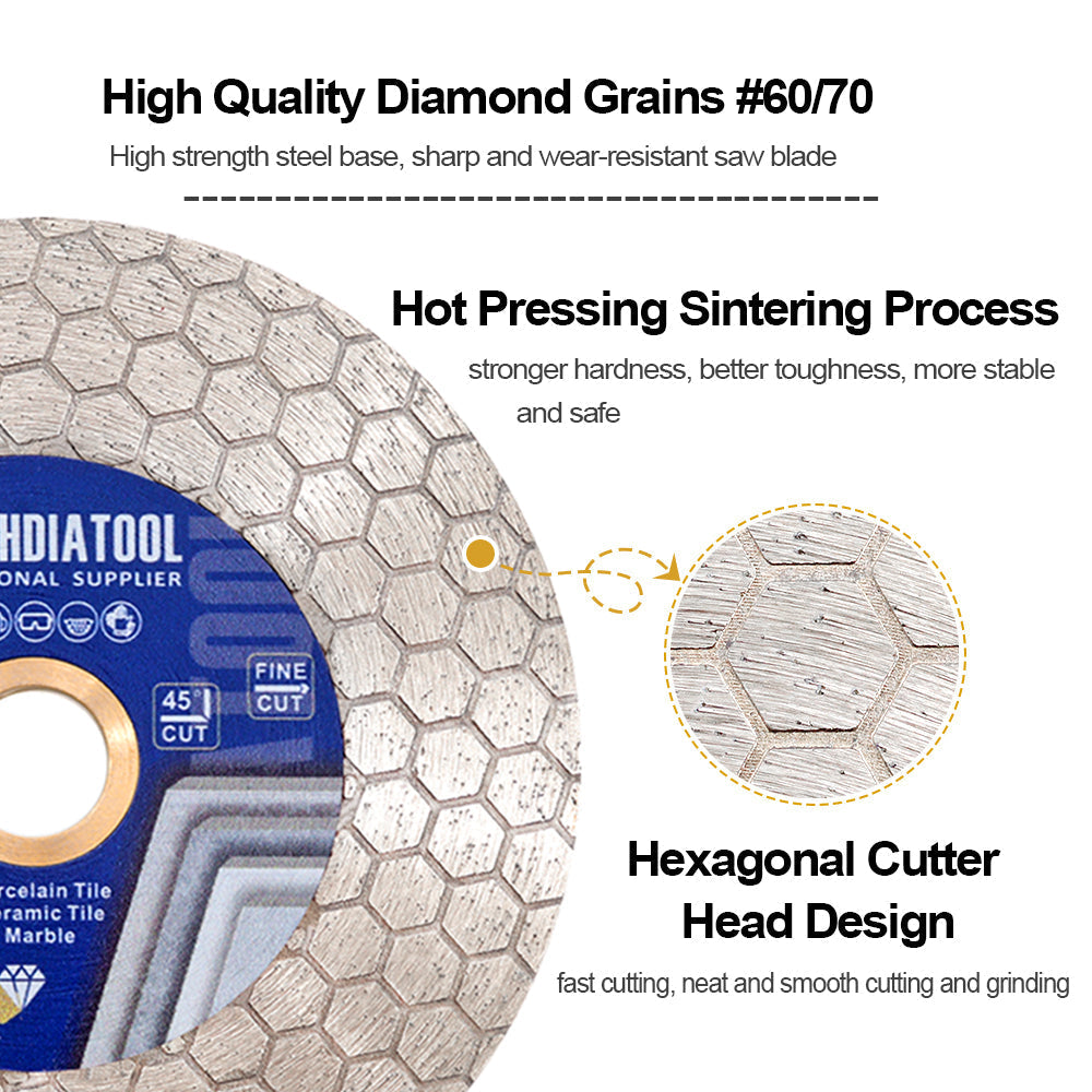 SHDIATOOL Saw Blade 5pcs 4/4.5/5 Inchs Cutting Grinding Ceramic Granite Marble