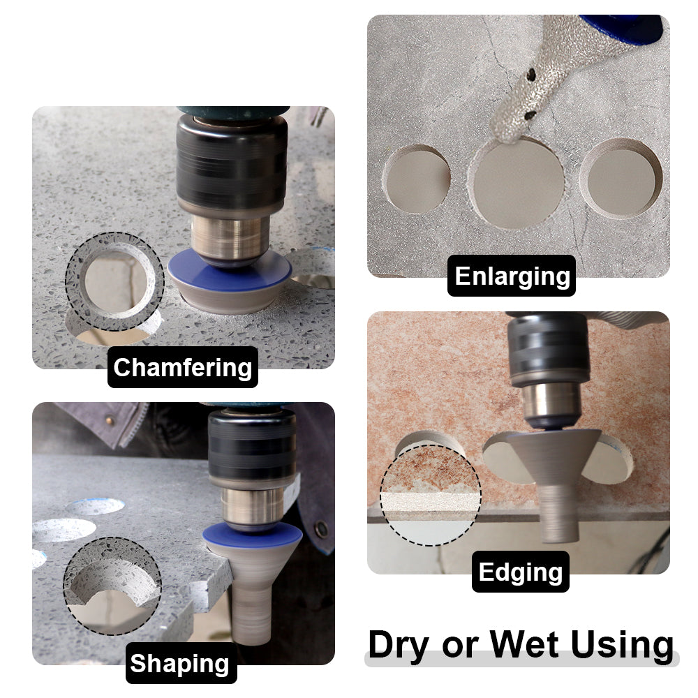 Diamond Milling Chamfer Finger Bits Porcelain Ceramic Tile Marble Hexagonal Shank