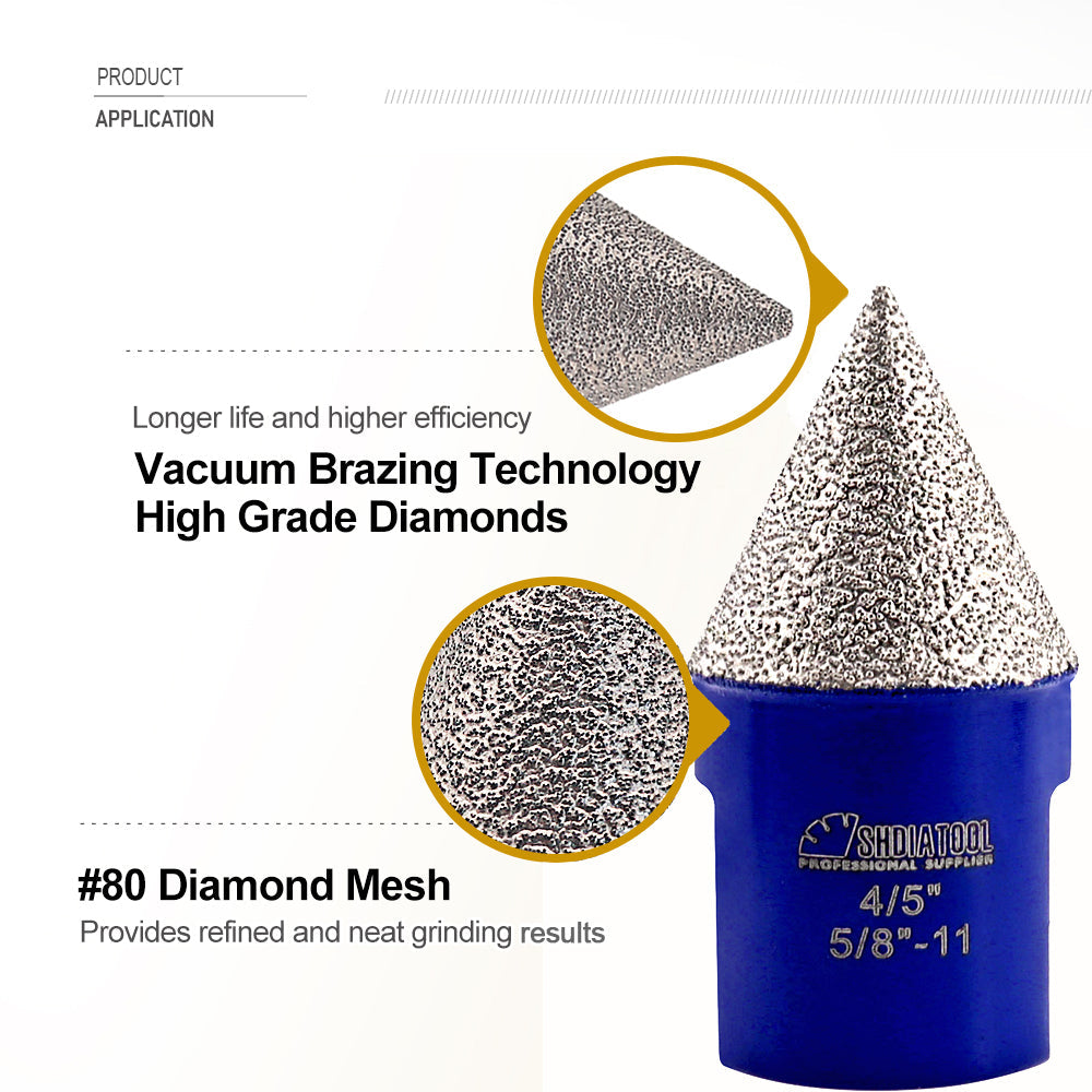 SHDIATOOL Diamond Drill Bit 4pcs/set for Porcelain Granite Marble 5/8-11 Hole Saw