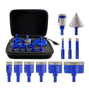 SHDIATOOL 11pcs/set 6-65mm Diamond Drill Bit with Triangular Shank for Granite Marble Porcelain Ceramic Tile Angle Grinder