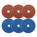 SHDIATOOL 6pcs/Set Diamond Polishing Pads Wet Sanding Disc for Granite Marble Artificial Stone - SHDIATOOL