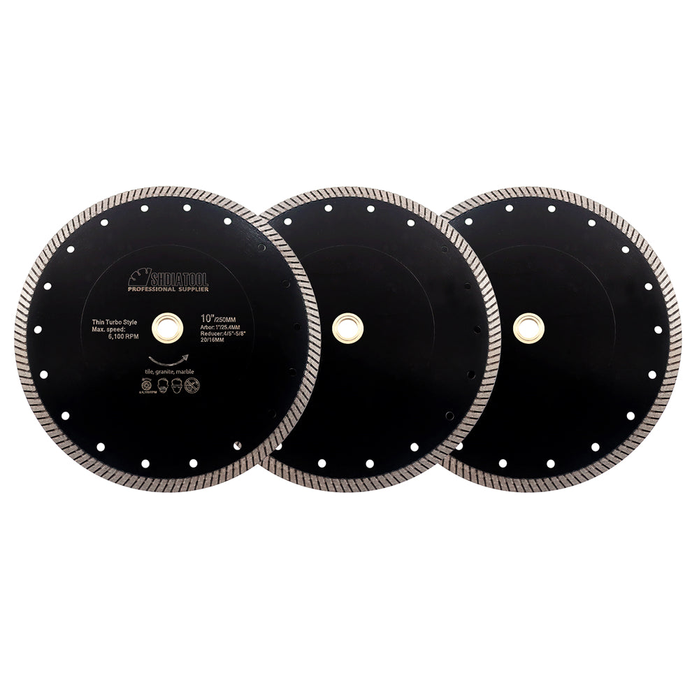 SHDIATOOL Turbo Diamond Saw Blade 4"-10"Ceramic Tile Granite Marble - SHDIATOOL