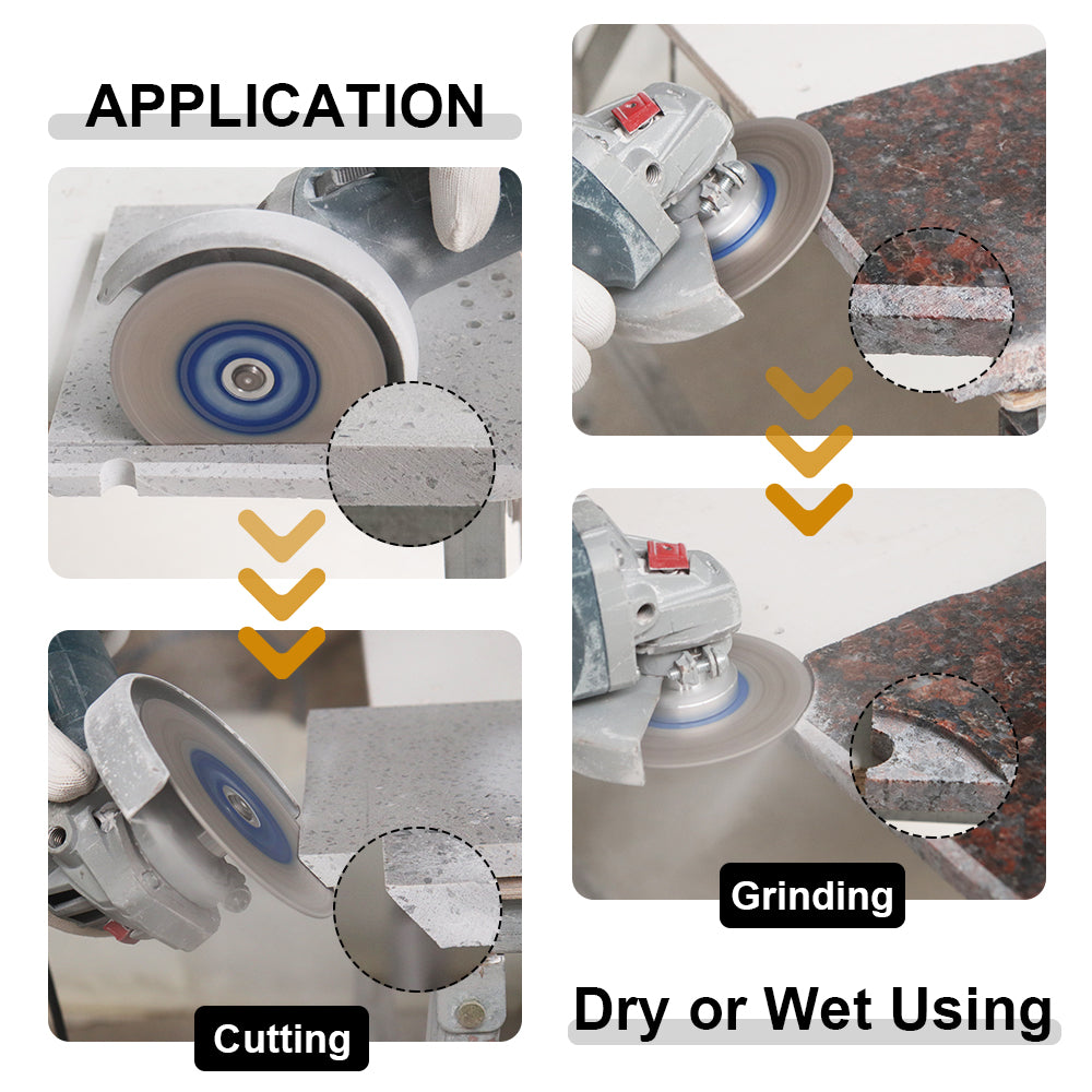 Saw Blades 5pcs 4/4.5/5"Cutting Grinding for Granite Concrete M14 or 5/8-11 Flange