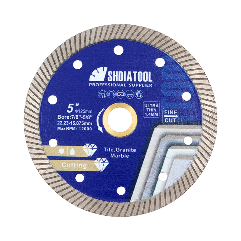 SHDIATOOL 4/4.5/5inch Superthin Diamond Turbo Saw Blade Ceramic Tile Cutting Disc Marble Circular Saw Cutter Dia 100-125mm