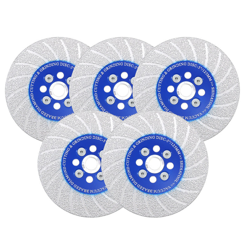 Cutting Grinding Disc 5pcs 4/4.5/5" Granite Marble Concrete Saw Blade M14 or 5/8-11 Flange