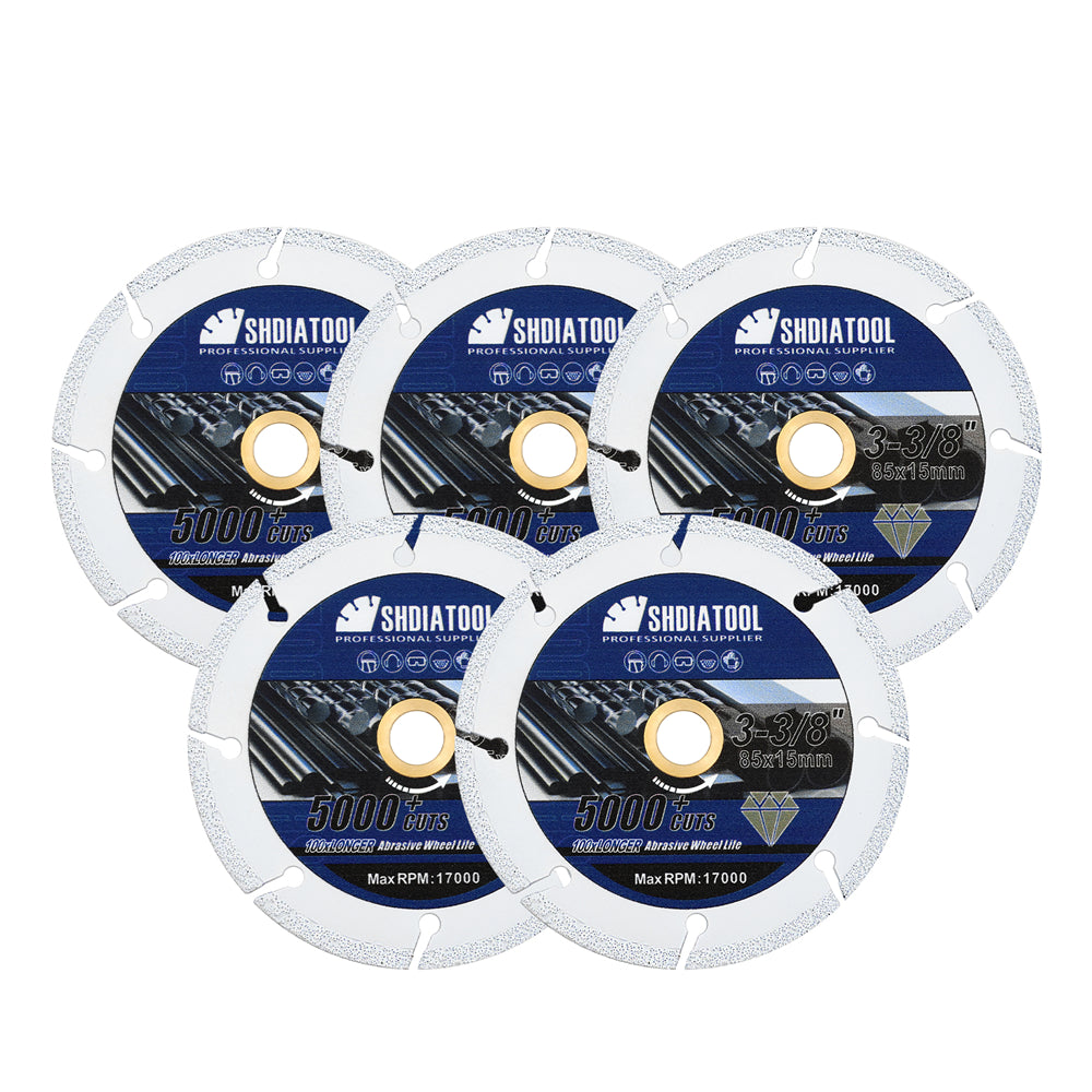 SHDIATOOL 2pcs Metal Cutting Disc 2"  3-3/8'' Saw Blade for Steel Tube Iron Rebar  Saw Blade