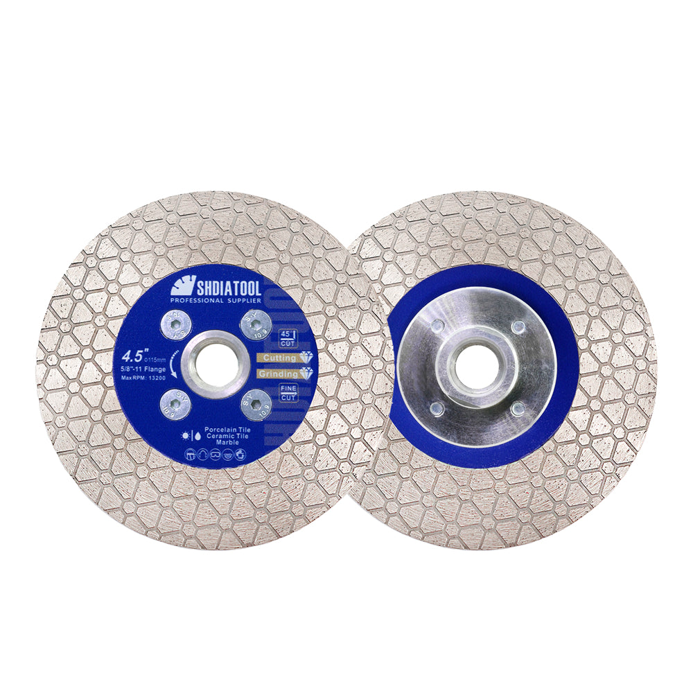 Diamond Cutting Grinding Disc Triangle 5pcs 4.5"/5" Tile Marble Stone M14 or 5/8-11 Flange