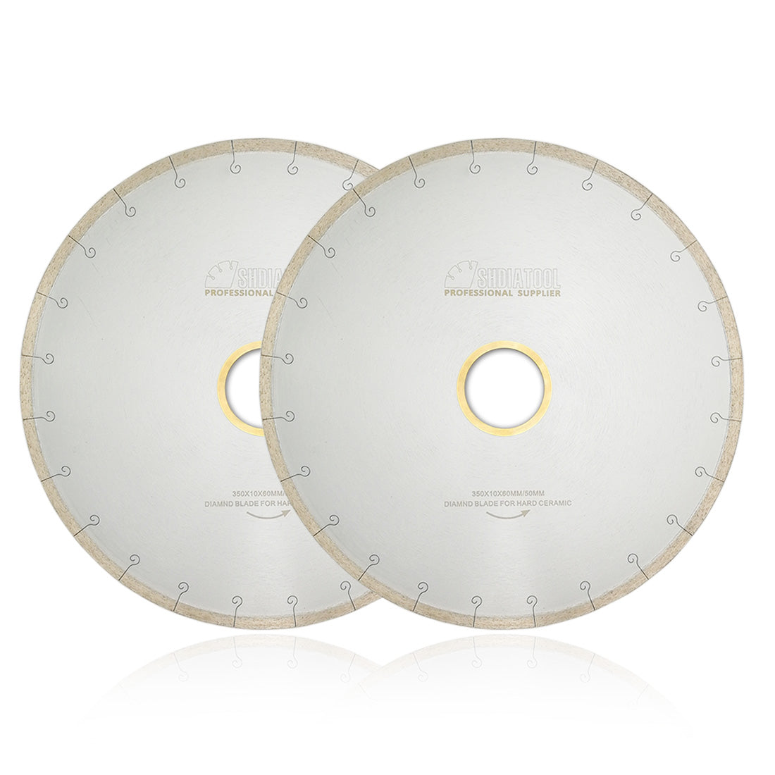 Wet Blade J-Slot Continuous Rim 2pcs 8"10"12"14"Cutting Ceramic Marble - SHDIATOOL