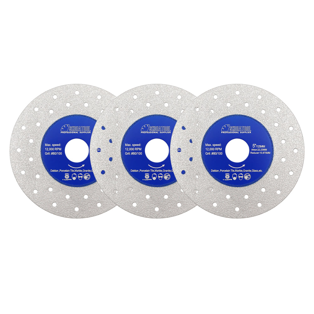 SHDIATOOL 1/2/3pcs Porous Widened Cutting Blade 75/115/125mm Ultra-Thin Disc Dekton Porcelain Tile Marble Glass Granite