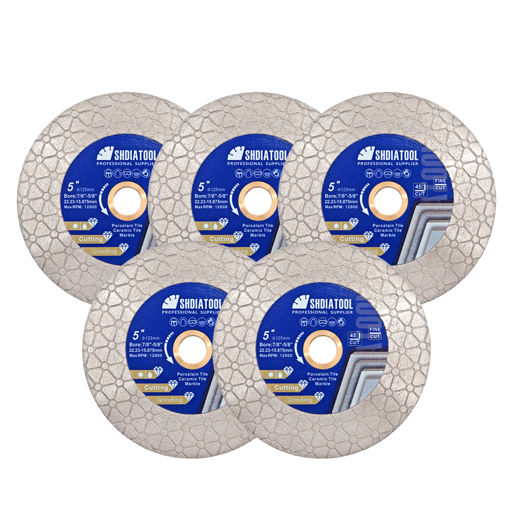 5"Diamond Cutting Grinding Discs Triangle Double Sided Granite Marble Ceramic - SHDIATOOL