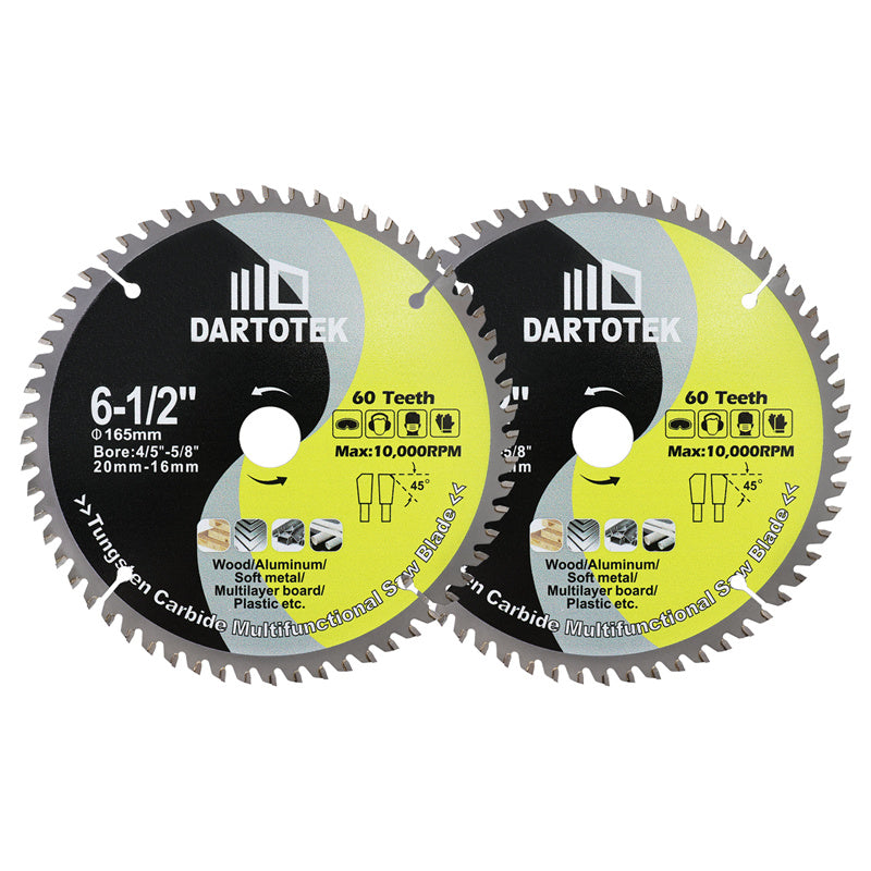 DARTOTEK 1/2/3Pcs Dia 85/165/216mm TCT Hard alloy Cutting Disc Circular Saw Blade For Cutting Wood Aluminium Copper Metal Disc Cutter