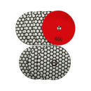 4 inch Dry Diamond Polishing Pad for Granite Marble  7pcs/set Mixed Grits Plus a 5/8-11 Backer - SHDIATOOL