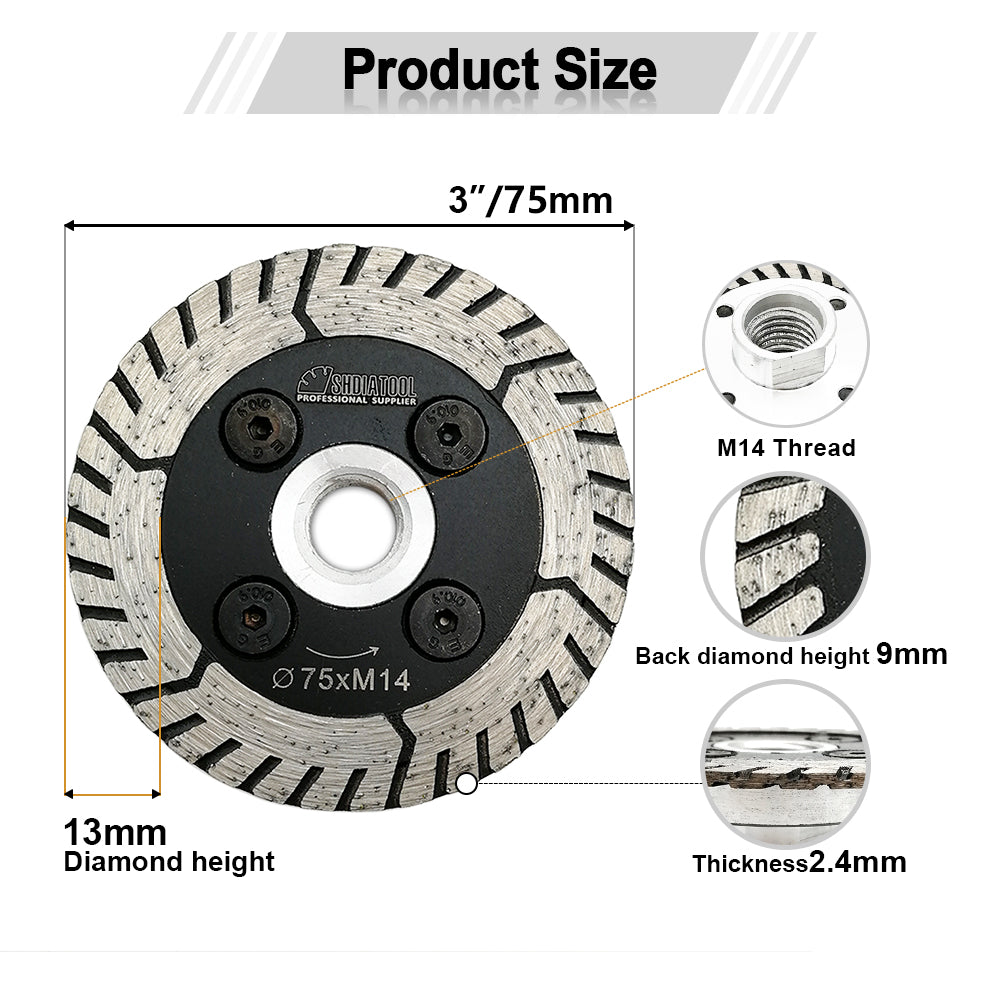 Cutting Grinding Saw Blade 3" 4.5"5" Granite Marble Concrete BE DE wraehouse - SHDIATOOL