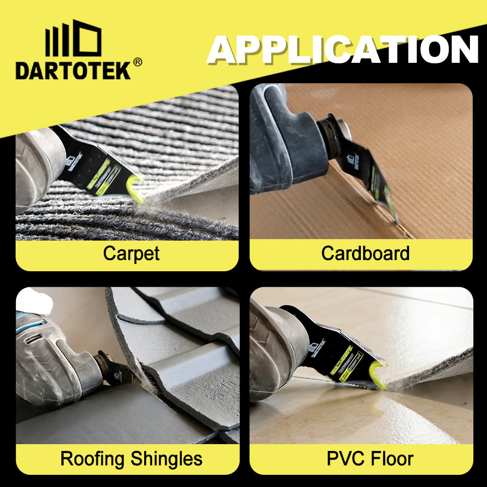 DARTOTEK 5pcs Oscillating Knife Blade All-Purpose Multitool Saw Blade for Cutting Carpet Cardboard Roofing Shingles