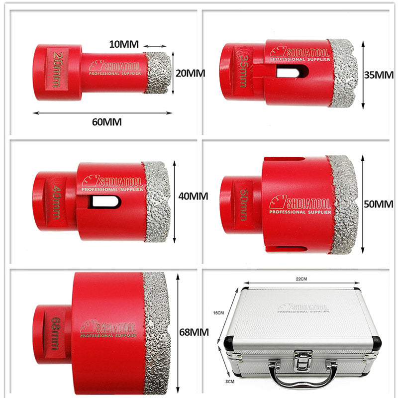 Diamond Drill Core Bits Kit and an Adapter for Tile Porcelain Granite Spain Warehouse - SHDIATOOL