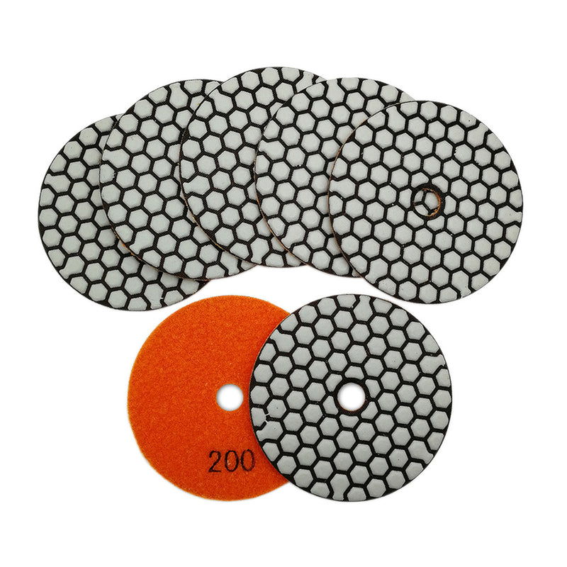 SHDIATOOL 4 inch Dry Diamond Polishing Pad for Granite Marble 7pcs/set