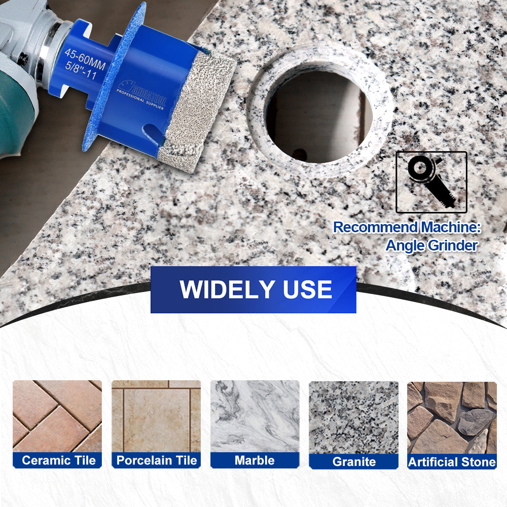 Shdiatool 1/2pcs Diamond Drill Core Bits For Washing Basin Water Sink Hole Saw Tile Granite Marble Countertop Drilling Crown
