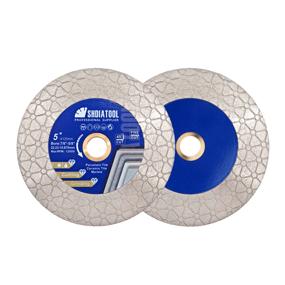 SHDIATOOL Diamond Cutting and Grinding Discs 125MM Triangle Double Sided Vacuum Brazed Diamond Blade for Granite Marble Procelain Ceramic Tile Stone - SHDIATOOL