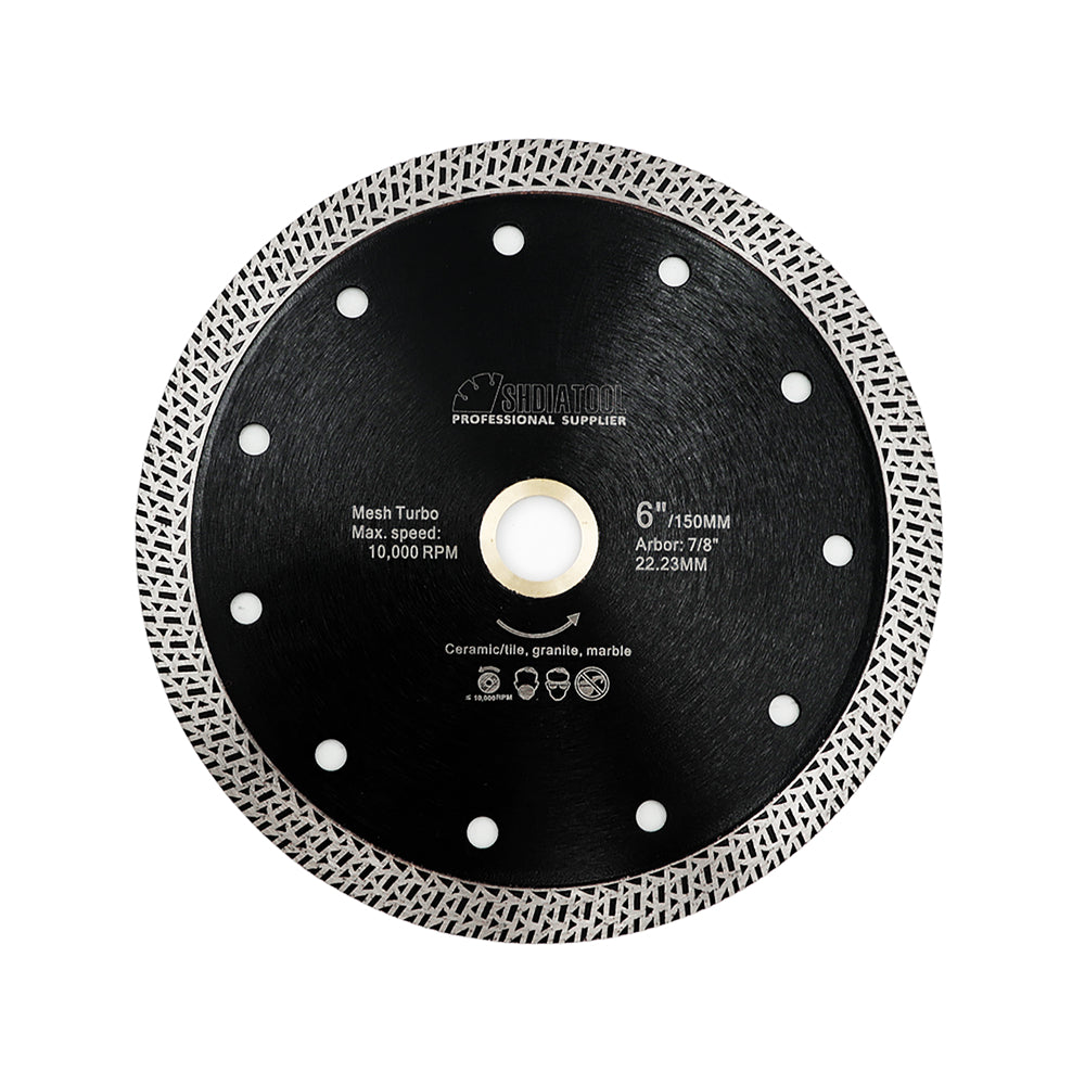 6" SHDIATOOL Mesh Turbo Diamond Cutting Disc for Granite Marble Tile Ceramic - SHDIATOOL