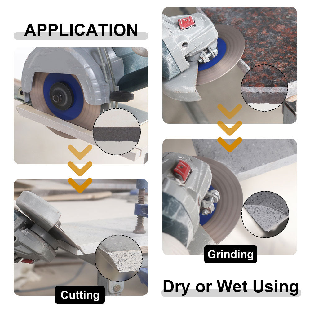 SHDIATOOL Diamond Cutting Grinding Disc 4.5"/5" Ceramic Tile Granite Saw Blade
