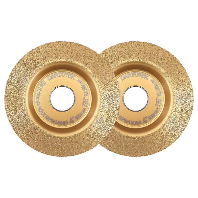 DARTOTEK 2pcs 4inch 100mm Tungsten Carbide particles Carving Disc Grinder Wheel Disc for Wood Shaping Tree Triming