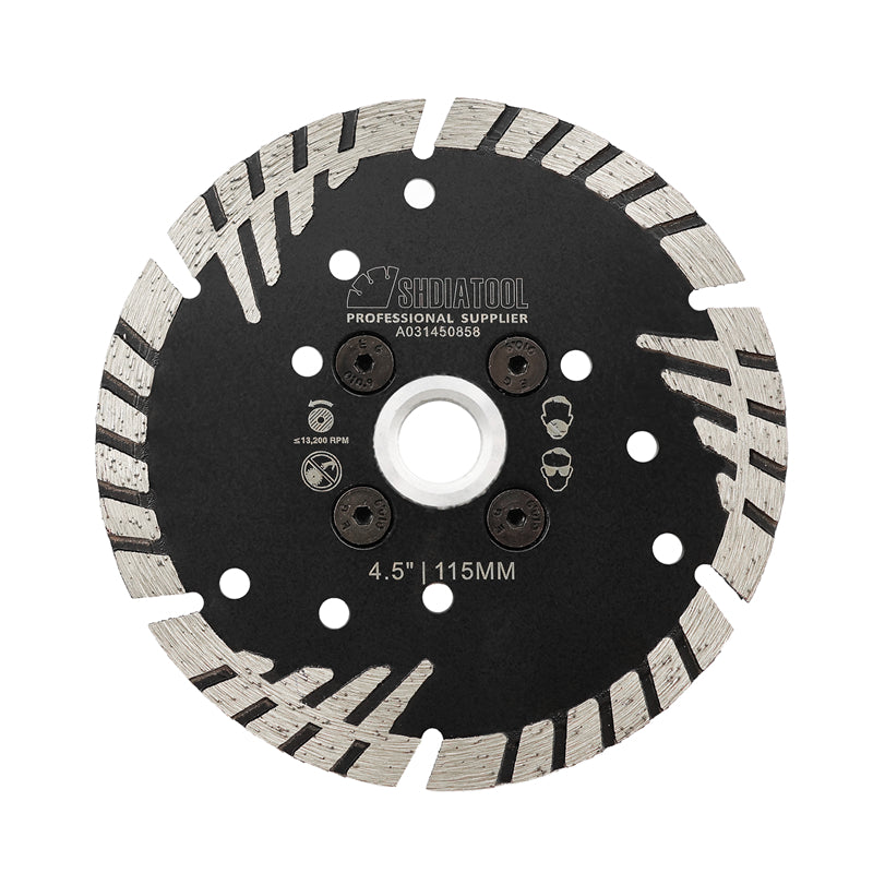 Turbo Saw Blade With Slant Protection Teeth 5pcs 4/4.5/5" Concrete Granite 5/8-11 or M14 Flange