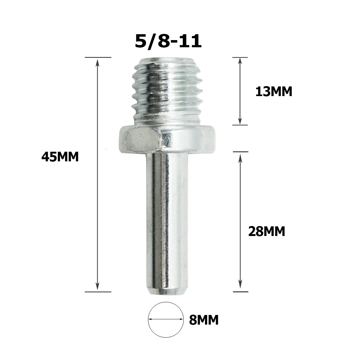 2pcs Adapter Different Connection Converter M14 5/8"-11 Thread to Round Shank For Angle Grinder Drill Bits