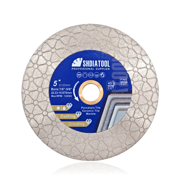 Diamond Saw Blade Double-sided 5"/125mm for Tile Marble Granite Stone Cutting Disc - SHDIATOOL