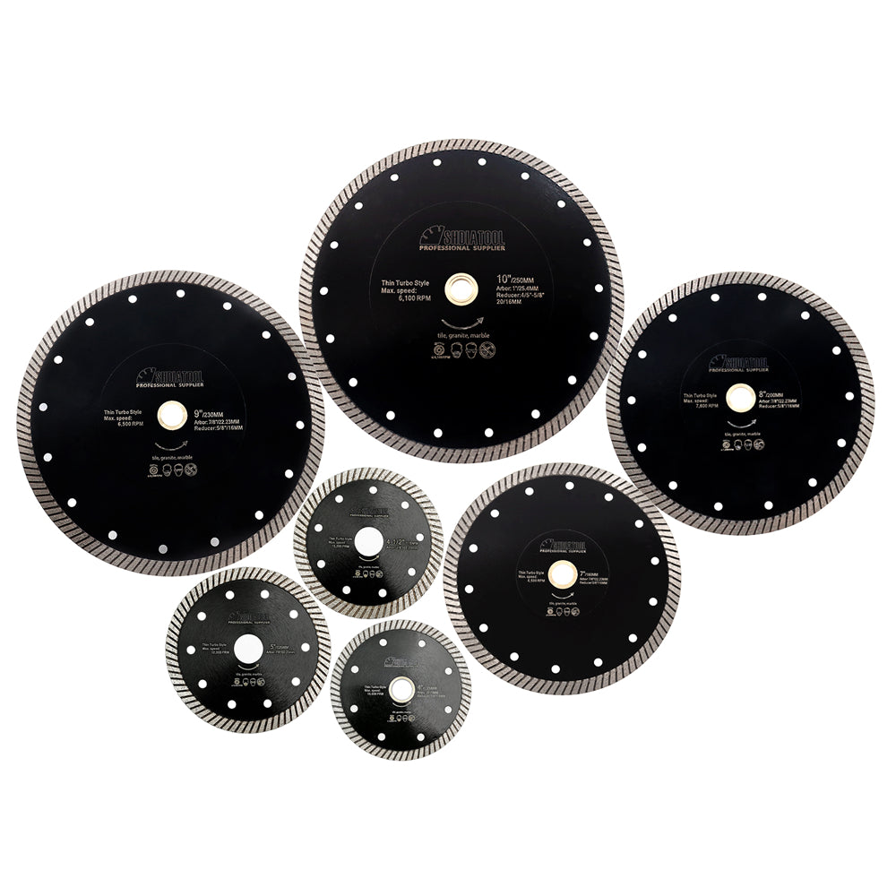 SHDIATOOL Turbo Diamond Saw Blade 4"-10"Ceramic Tile Granite Marble - SHDIATOOL