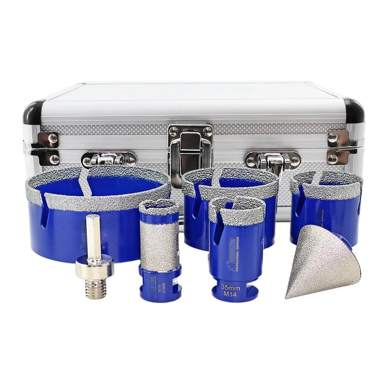 SHDIATOOL Diamantboor M14 schroefdraad 6/8/10/12/20/35/50/68/50 mm diamantafschuiningsbits / vacuüm-gesoldeerde driehoekige schacht adapter voor porselein, tegels, keramiek, graniet, marmer SHDIATOOL Diamantboor M14 schroefdraad 6/8/10/12/20/35/50/68/50 mm diamantafschuiningsbits / vacuüm-gesoldeerde driehoekige schacht adapter voor porselein, tegels, keramiek, graniet, marmer