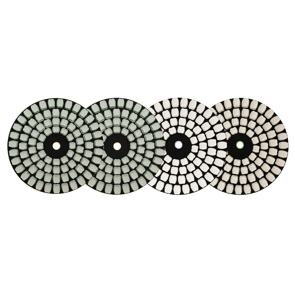 SHDIATOOL 4 Step 4"/100 Diamond Square Shape Dry/Wet Polishing Pads