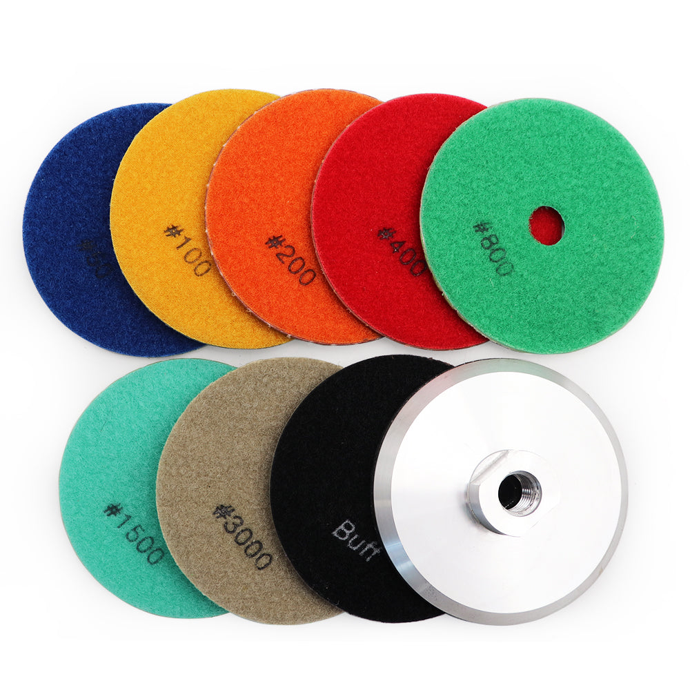 4 inch Professional Wet Polishing Pads for Marble Granite 8pcs/set - SHDIATOOL