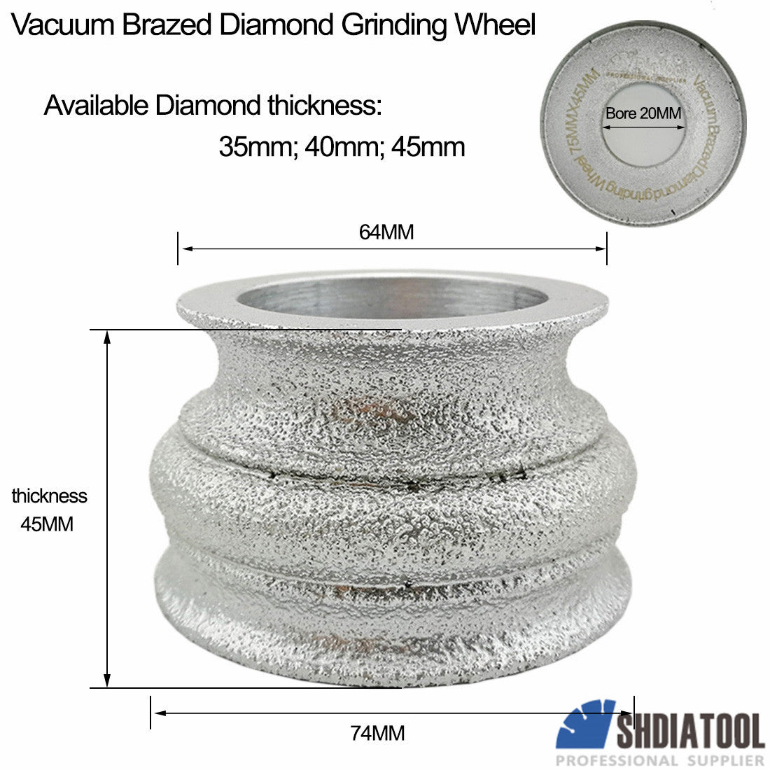 3"/75mm Diamond Hand Convex Grinding Disc Granite Quartz Ceramics SHDIATOOL - SHDIATOOL