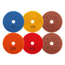 SHDIATOOL 6pcs/Set Diamond Polishing Pads Wet Sanding Disc for Granite Marble Artificial Stone - SHDIATOOL