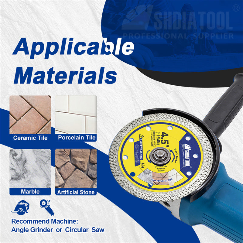 SHDIATOOL 115mm X Mesh Cutting Disc 1/2/3Pcs Diamond Saw Blade For Marble Ceramic Tile Granite 4.5Inch Circular Disc Plate