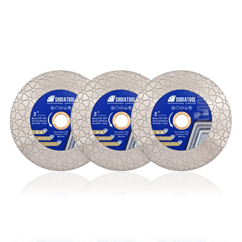 SHDIATOOL Diamond Saw Blade Double-sided 1 or 2 or 5pcs Dia125mm for Tile Marble Granite Stone Cutting Disc - SHDIATOOL